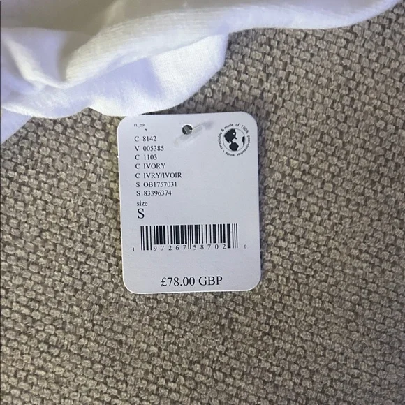 Free People White Jumpsuit with Cream Belt & twisted back, cotton has pockets - Picture 2 of 4